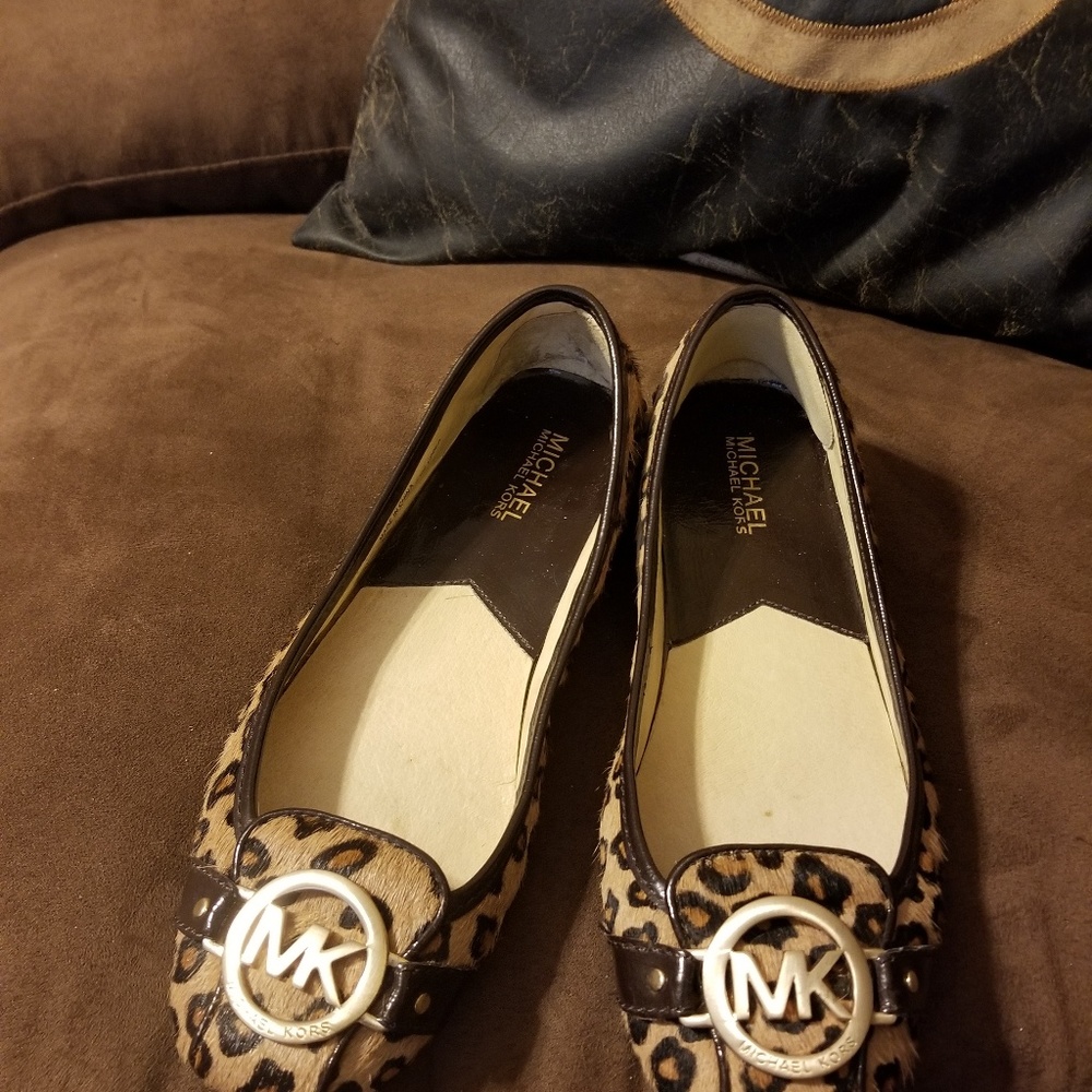 MK calf hair flats